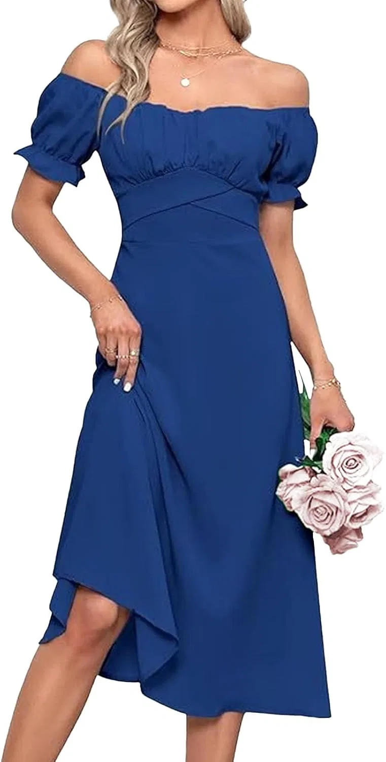 Женское сатиновое платье-макси с запахом, без рукавов, синий