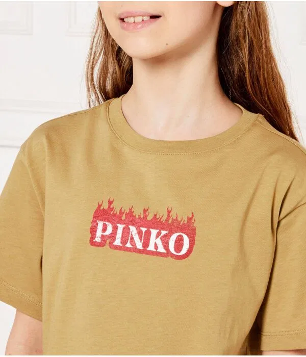 Детская футболка оверсайз с принтом T-Shirt Pinko Up, Sabbia — фото 4