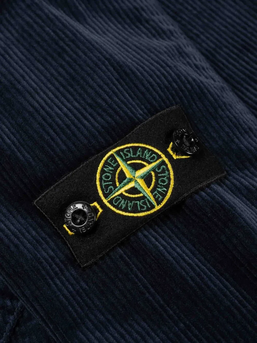 Бомбер из вельвета с нашивкой-логотипом Stone Island Junior, синий — фото 2