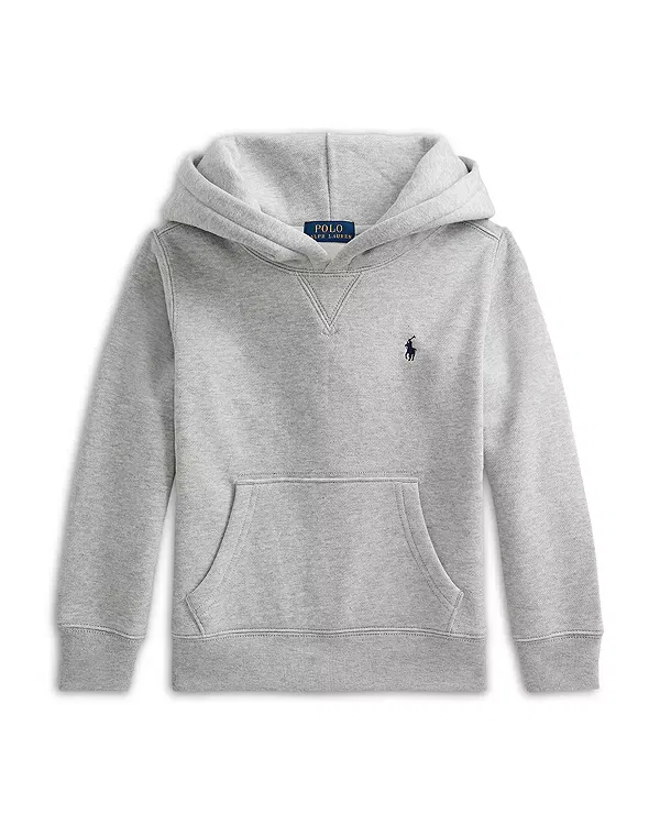 Детское худи с вышивкой модель Signature Pony Ralph Lauren, Grey Heather — фото 2