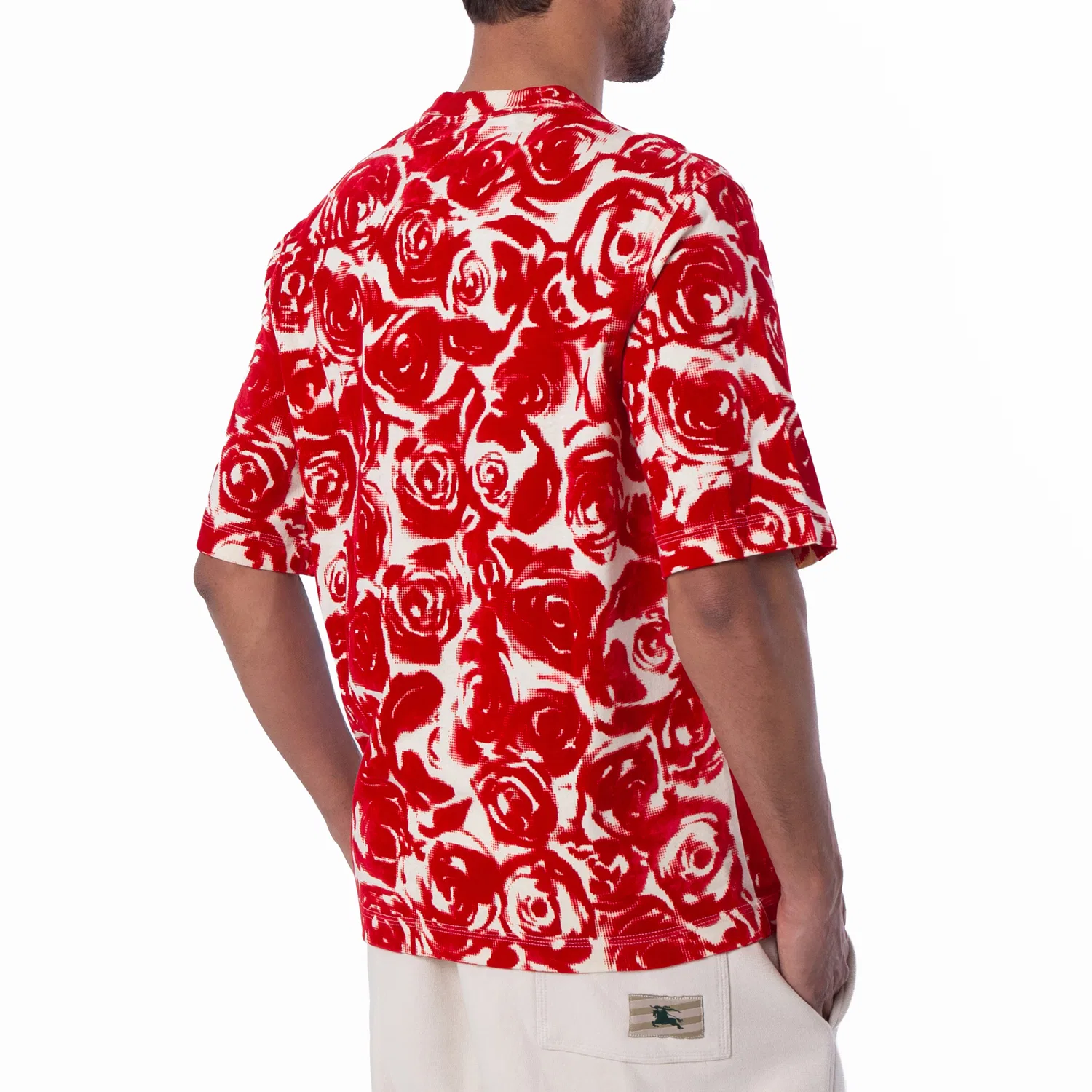 Футболка с принтом All Over Rose Print Cotton T Shirt Burberry, Pillar Ip Pattern — фото 4