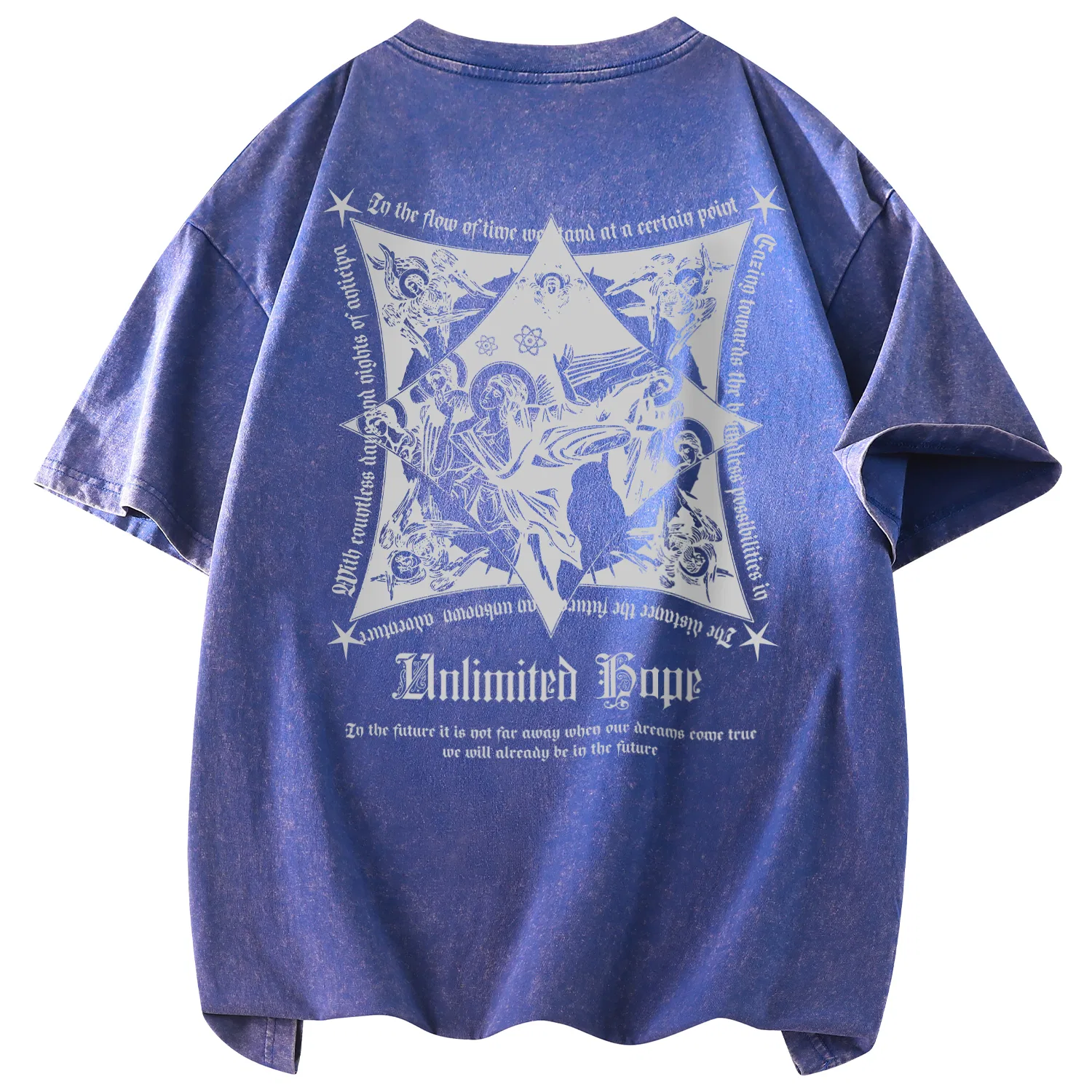 Детская футболка с принтом Disney Unisex Crew Neck Thin Straight Fit, Royal Blue