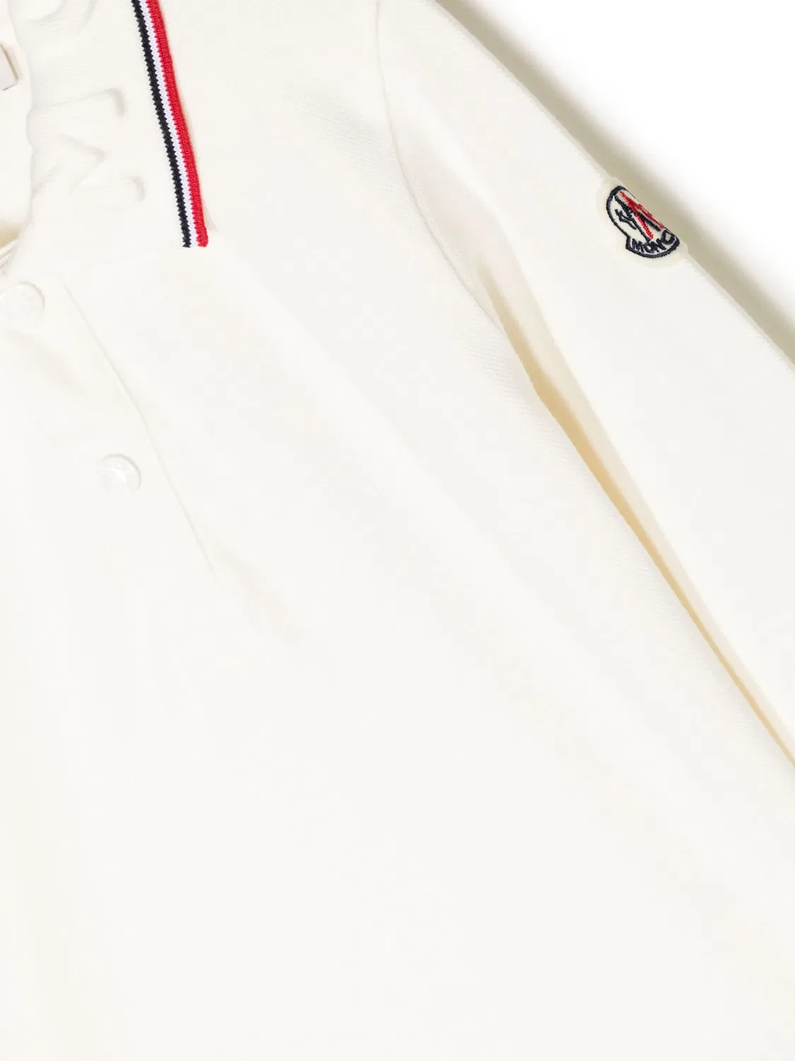 Поло Moncler с логотипом для мальчиков, слоновая кость — фото 2