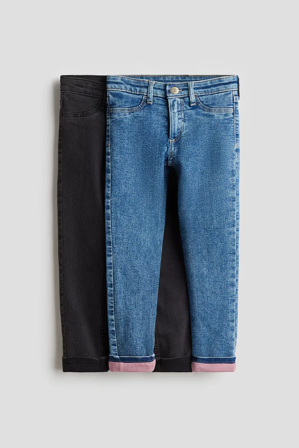 Узкие джинсы на подкладке H&M, Denimblau/Denimschwarz