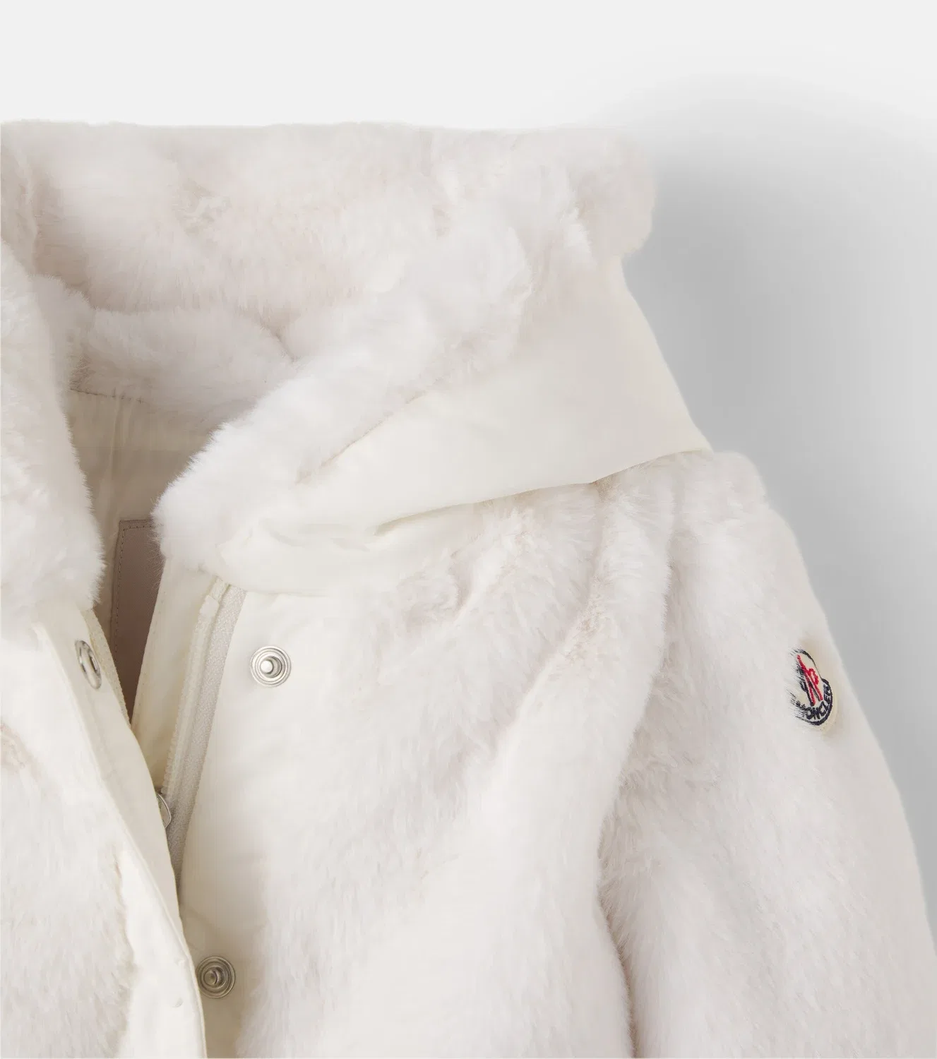 Легкая куртка с капюшоном Baby Viona Moncler Enfant, белый — фото 4
