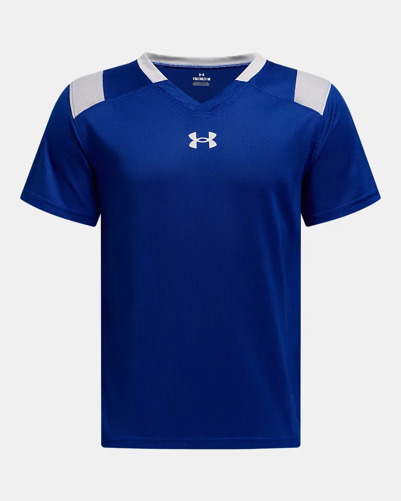 Детская спортивная футболка из дышащей сетки UA Big Win Flag UnderArmour, Royal/White