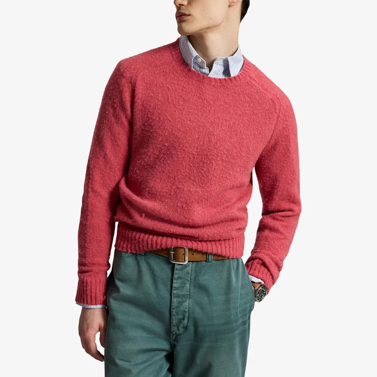 Джемпер из шерсти и кашемира с локтевыми накладками Polo Ralph Lauren, красный — фото 3