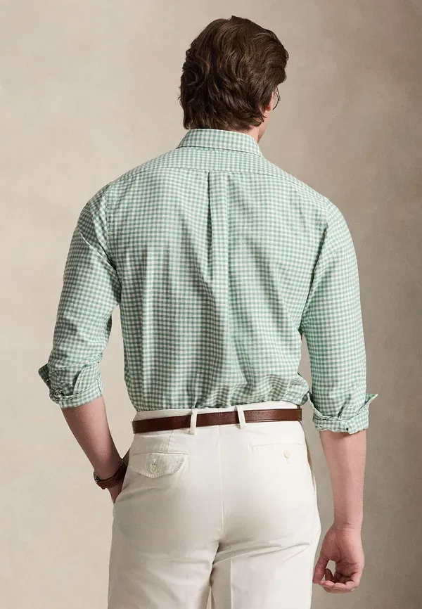 Рубашка с длинным рукавом из хлопка Polo Ralph Lauren, белый/мятный — фото 3