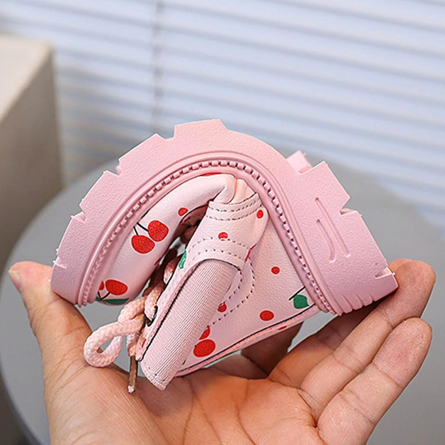 Детские ботинки для девочек с принтом и боковой молнией SHOPESSA, Pink — фото 3
