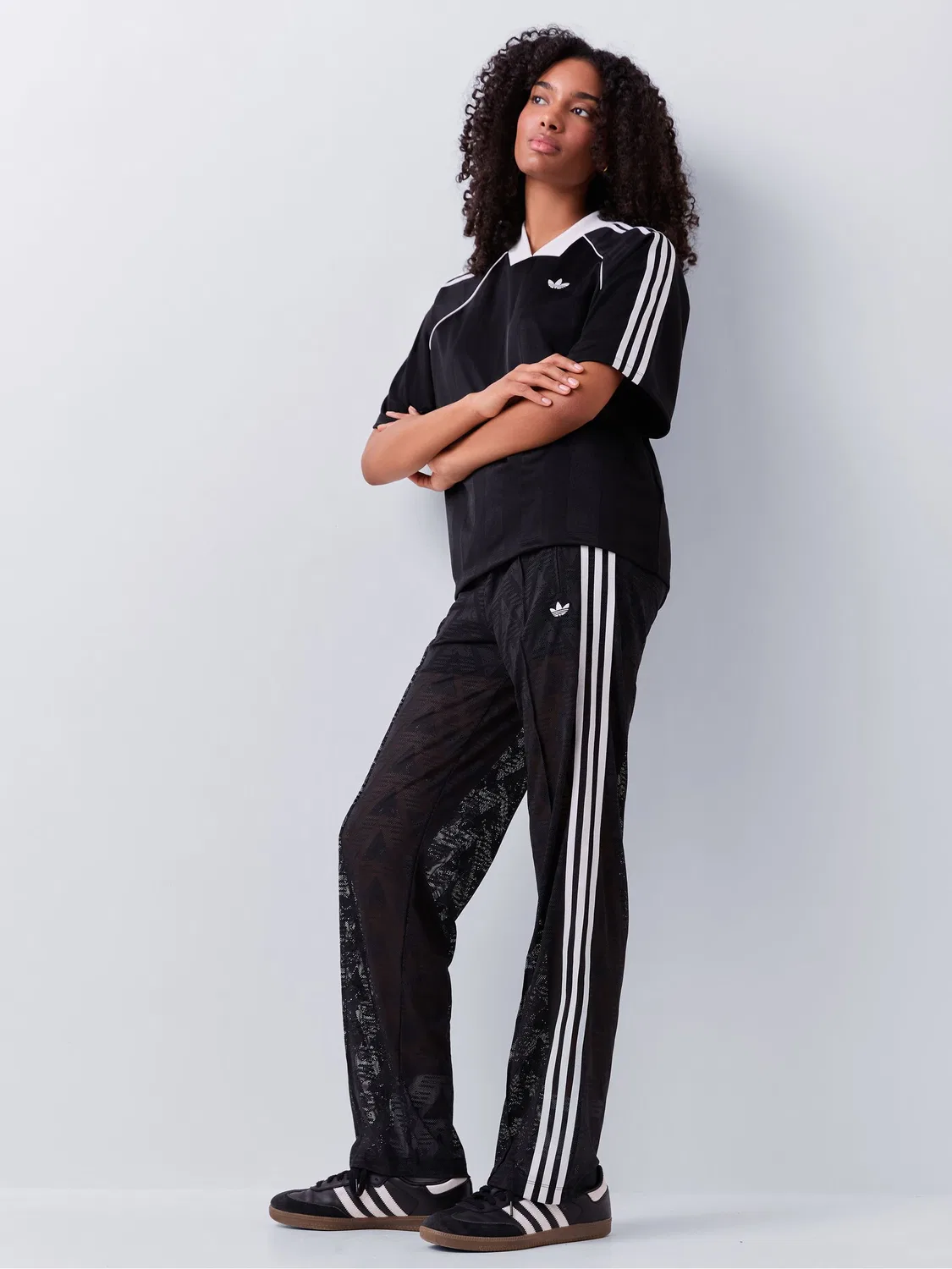 Футболка с жаккардовым узором, 3-Stripes, adidas Originals, черный — фото 2