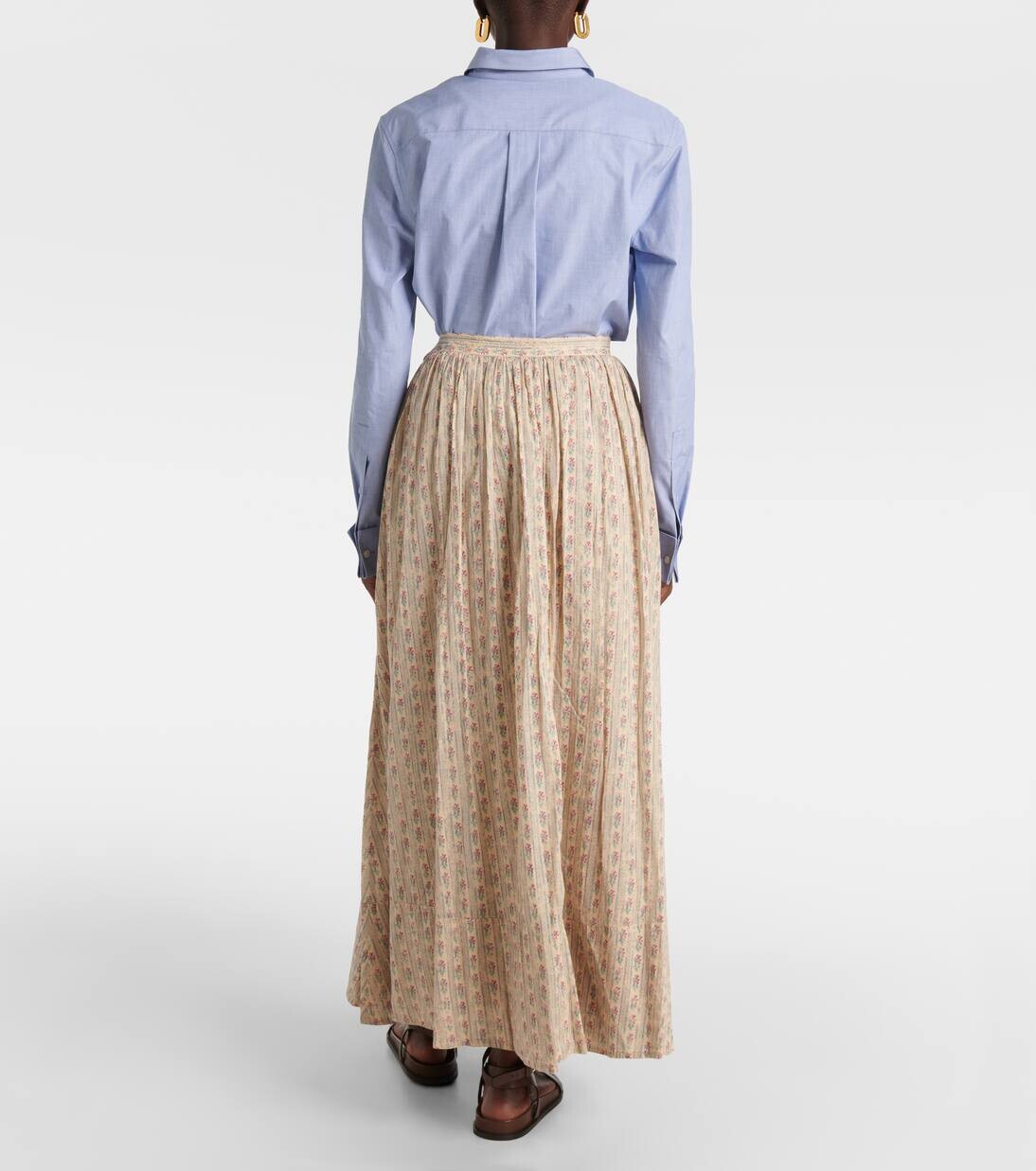 Юбка миди из хлопка с цветочным принтом Polo Ralph Lauren, цвет vintage rose — фото 3