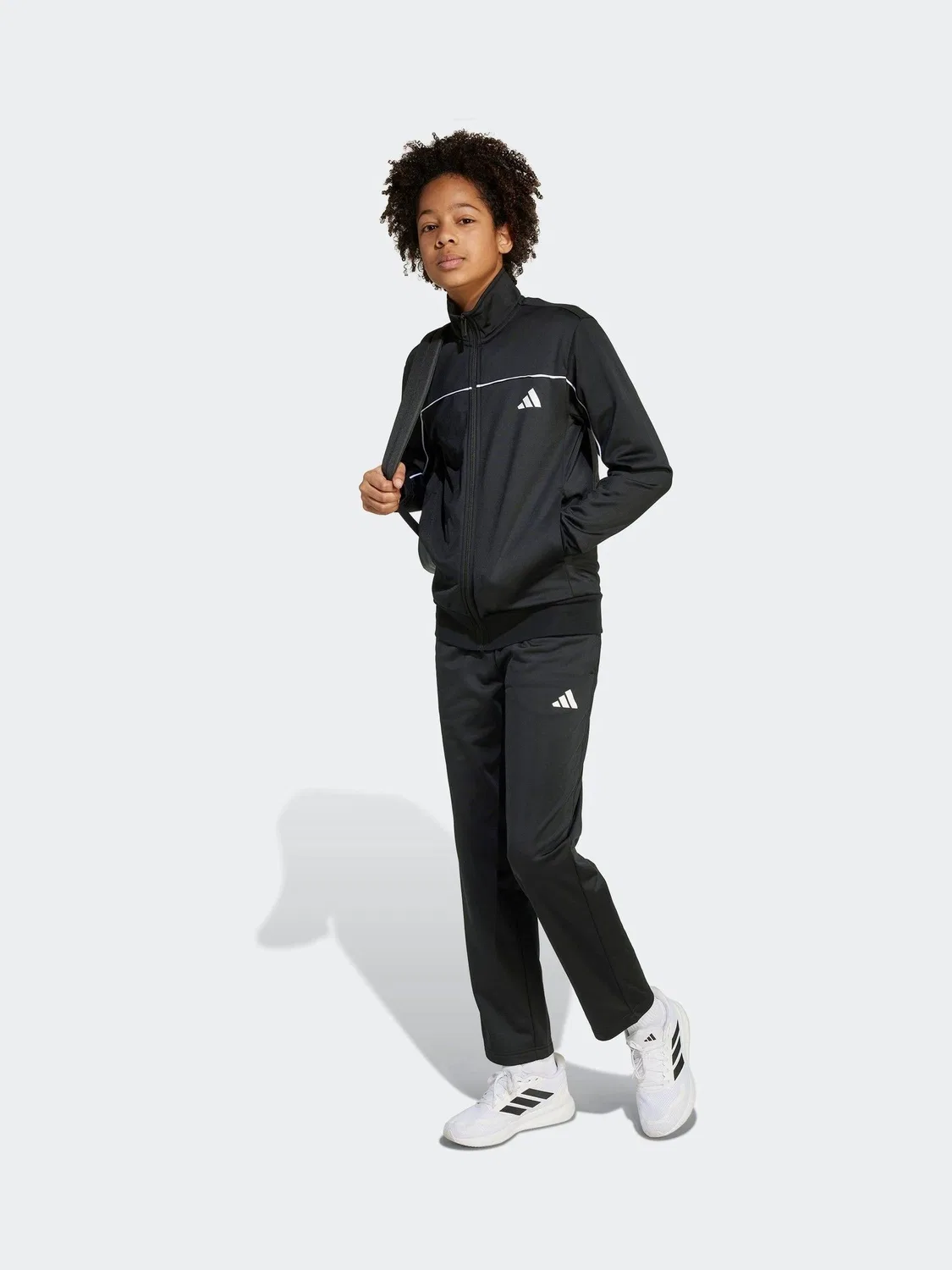 Спортивный костюм, трикотажный adidas, черный — фото 3