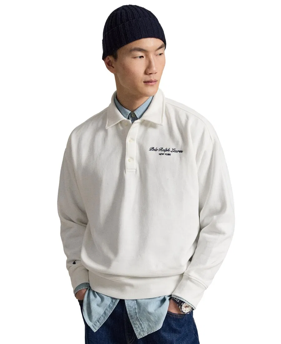 Свитшот с воротником и вышивкой New York Polo Ralph Lauren, White