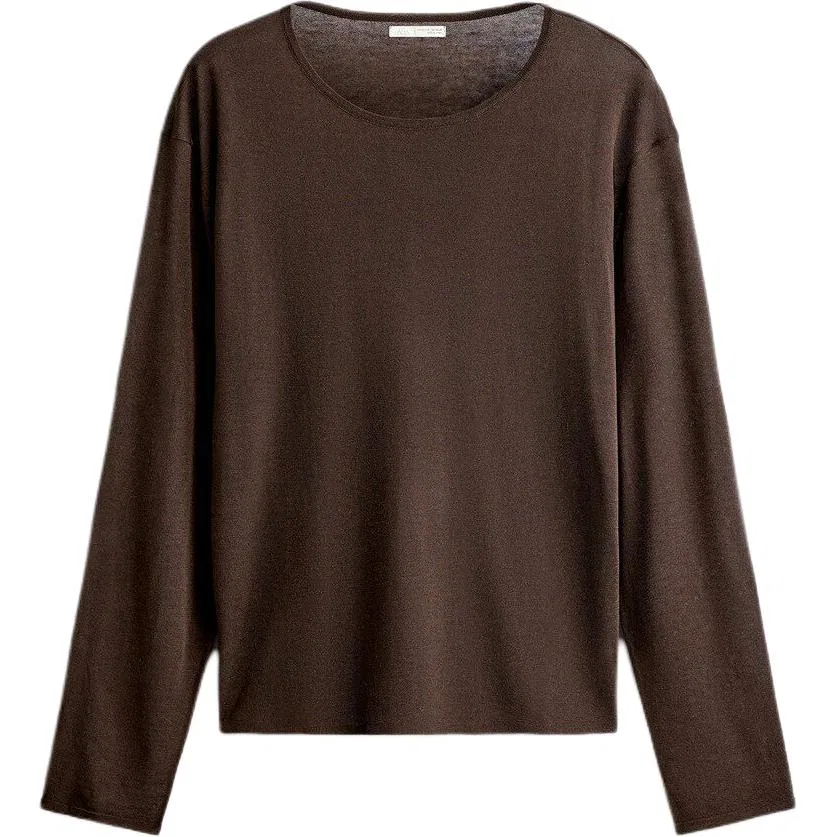 Мужская футболка с круглым вырезом Straight Fit ZARA, Brown
