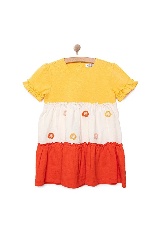Детское хлопковое платье для девочек Hellobaby Sweet Peach Ebebek Hello Baby, Sarı
