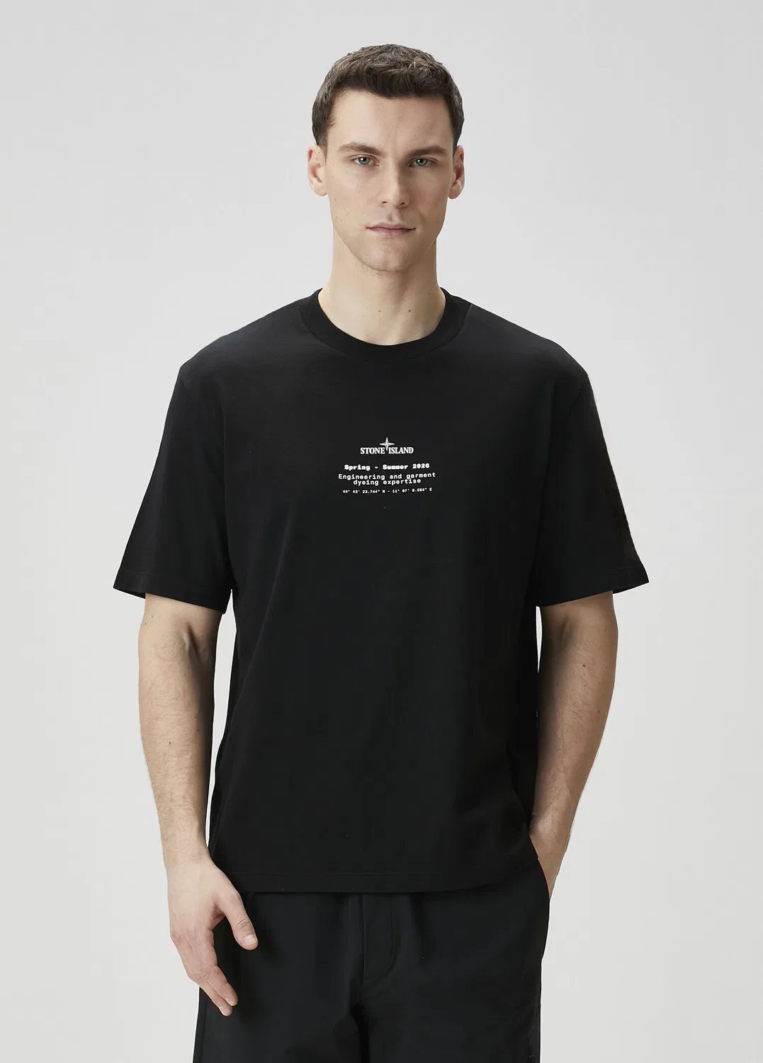 Футболка с логотипом Stone Island, черный