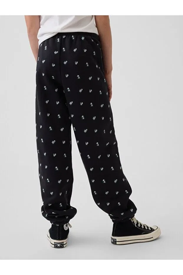 Детские спортивные штаны для девочек с принтом Vintagesoft Relaxed Jogger Gap, Black-003 — фото 4