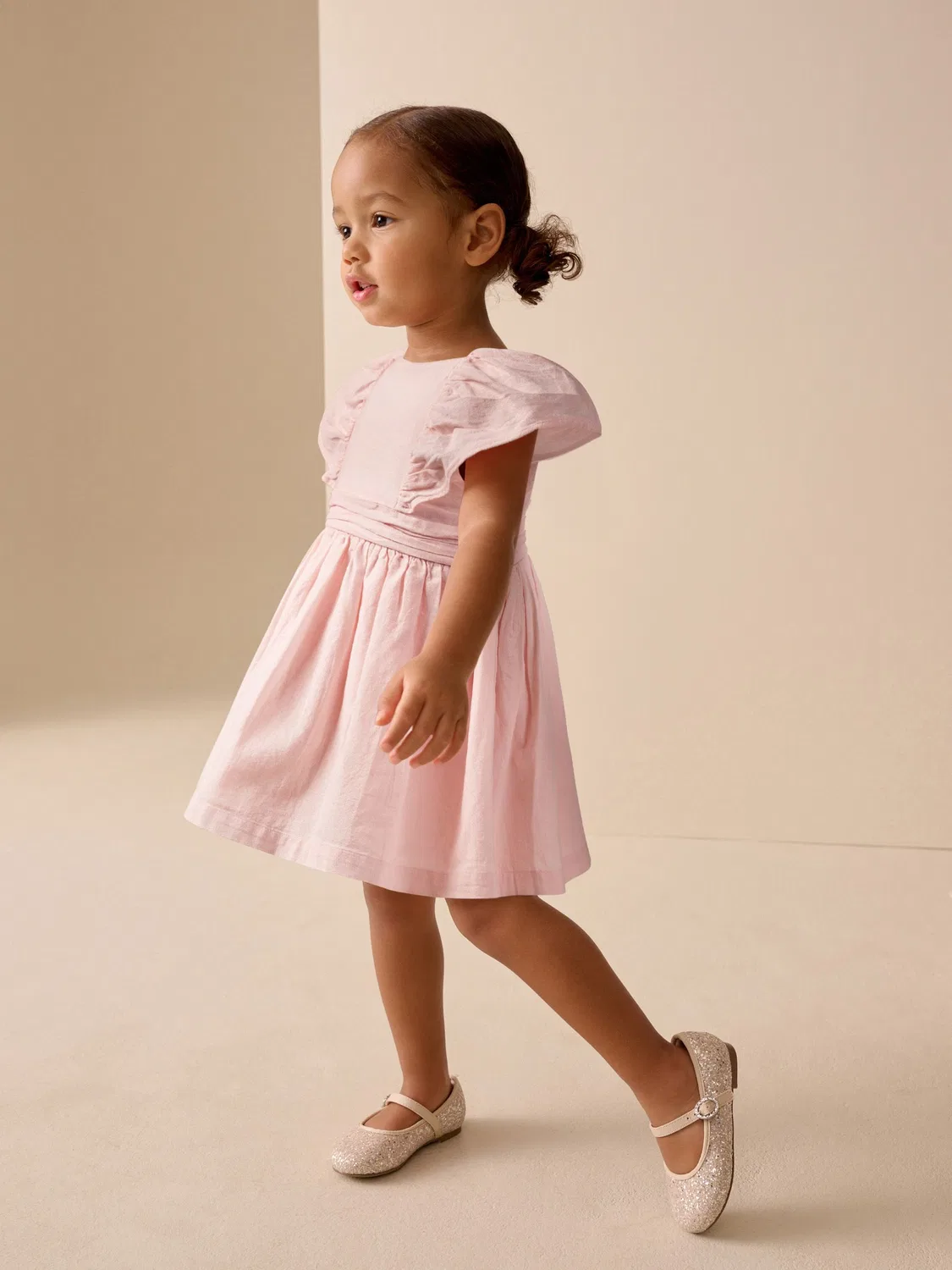 Платье для особых случаев с рукавом-ангел, модель Pale Pink Angel Sleeve Prom Dress Next, pale pink — фото 2