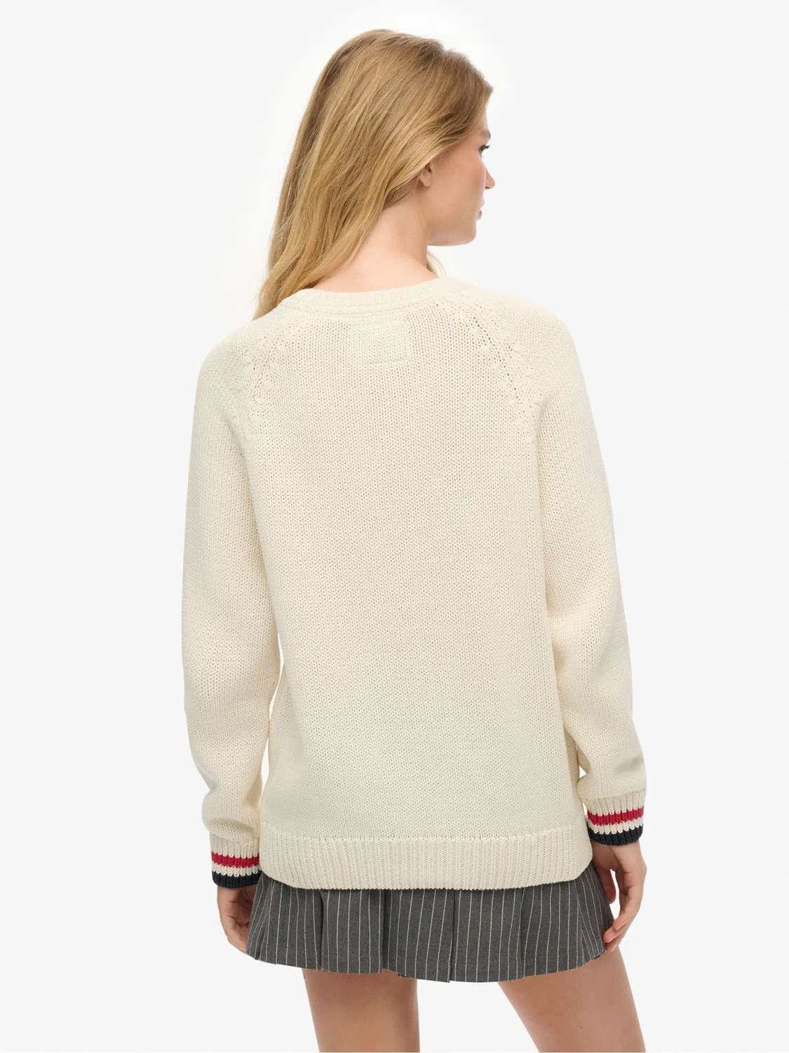 Свитер кремовый Superdry, модель Americana Crew Knit Jumper — фото 3