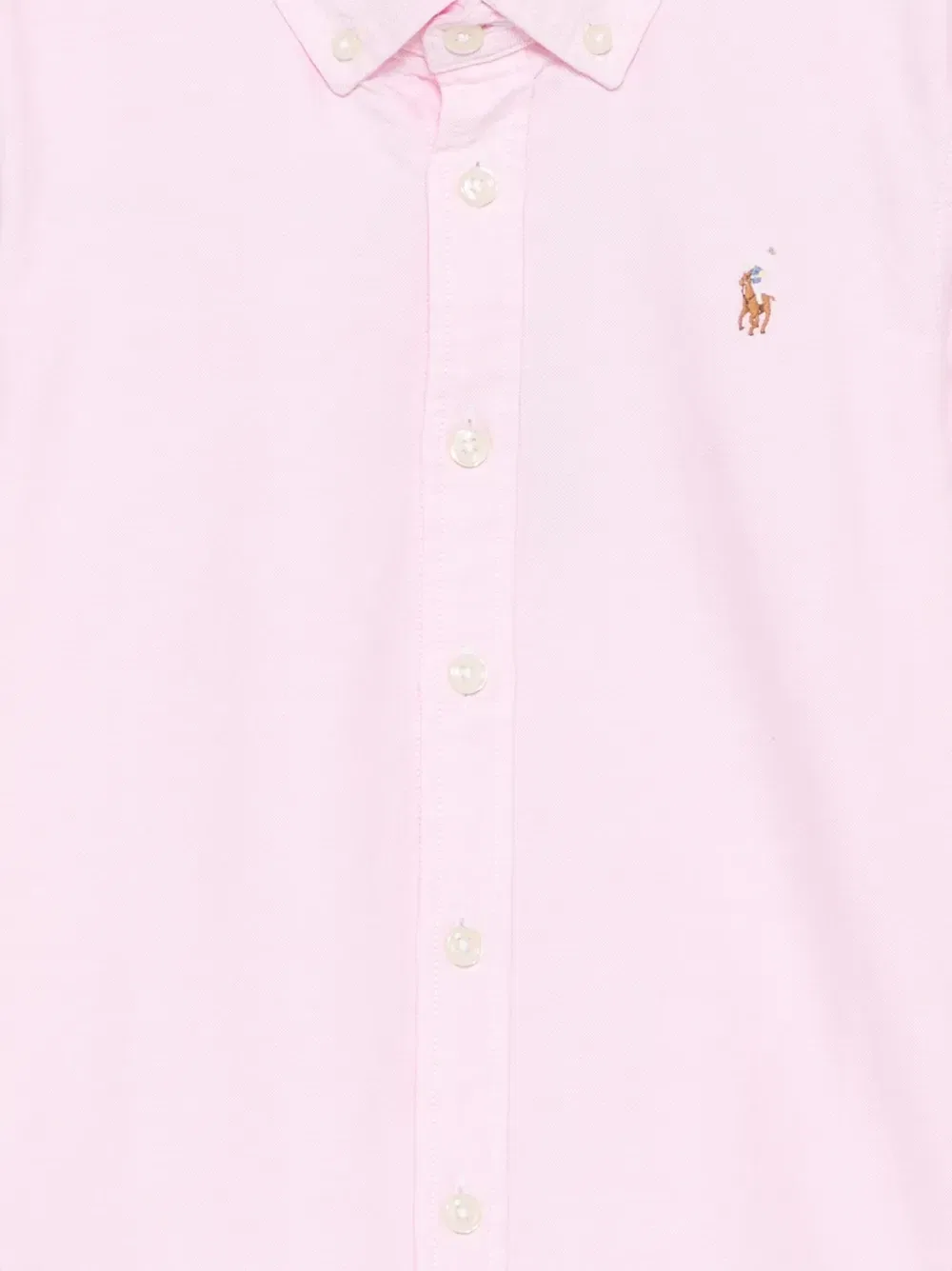 Рубашка на пуговицах с вышитым логотипом Polo Ralph Lauren Kids, розовый — фото 3