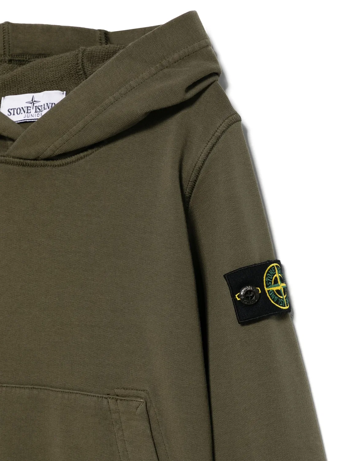 Stone Island Худи из 100% хлопка зеленого цвета — фото 2