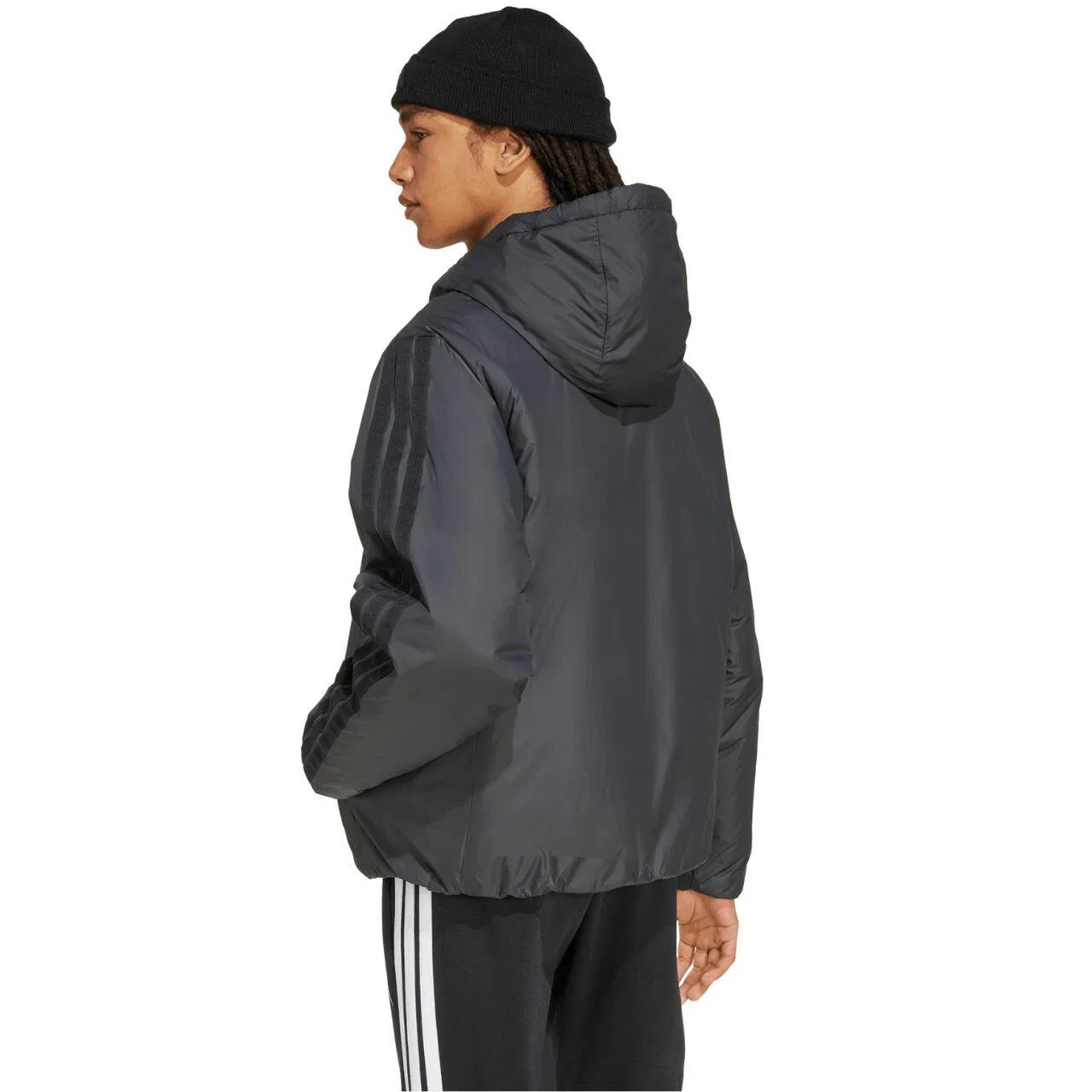Мужская утепленная куртка adidas Essentials Climawarm 3 Stripes Insulated Hooded, Schwarz — фото 3