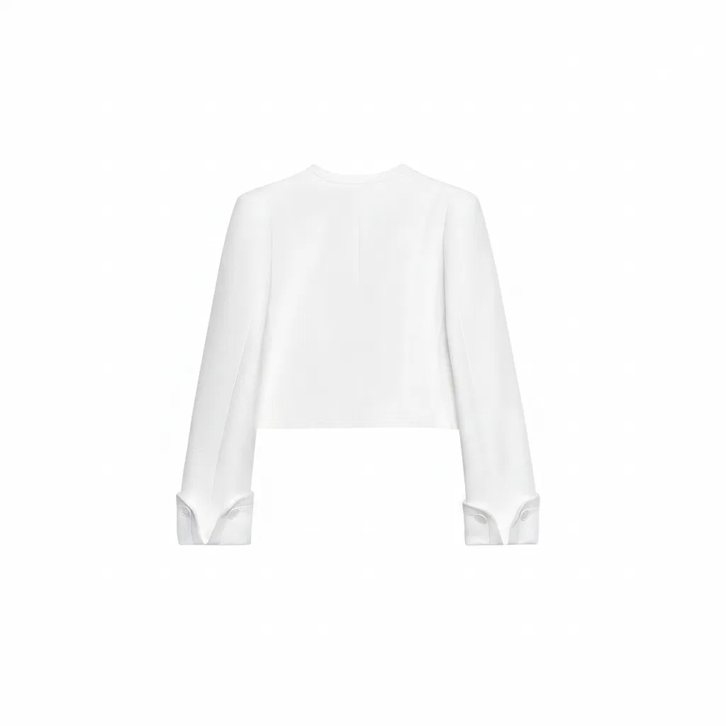 Женский деловой костюм с V-образным вырезом ZARA, Белый — фото 3