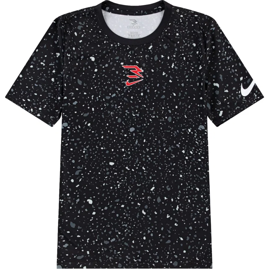 Детская футболка с принтом Nike Rwb Large Splatter Aop Tee, Nike, Черно-красно-белый