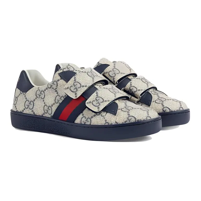 Детские кеды для скейтбординга с принтом Blue GUCCI — фото 4