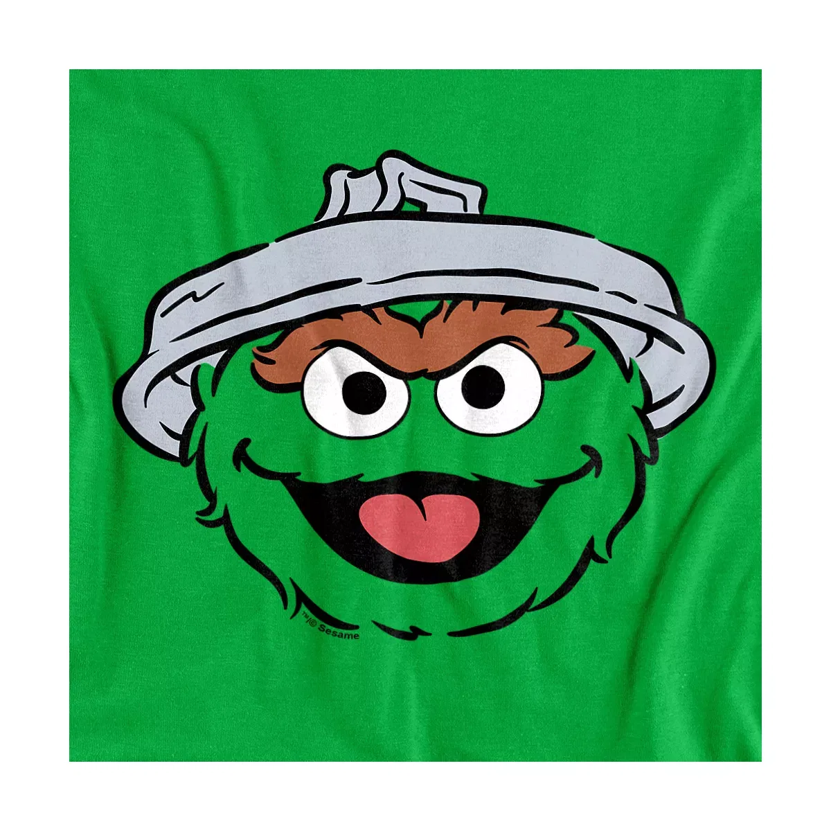 Детское боди с коротким рукавом Sesame Street Oscar The Grouch Full Face, Kelly Green — фото 2