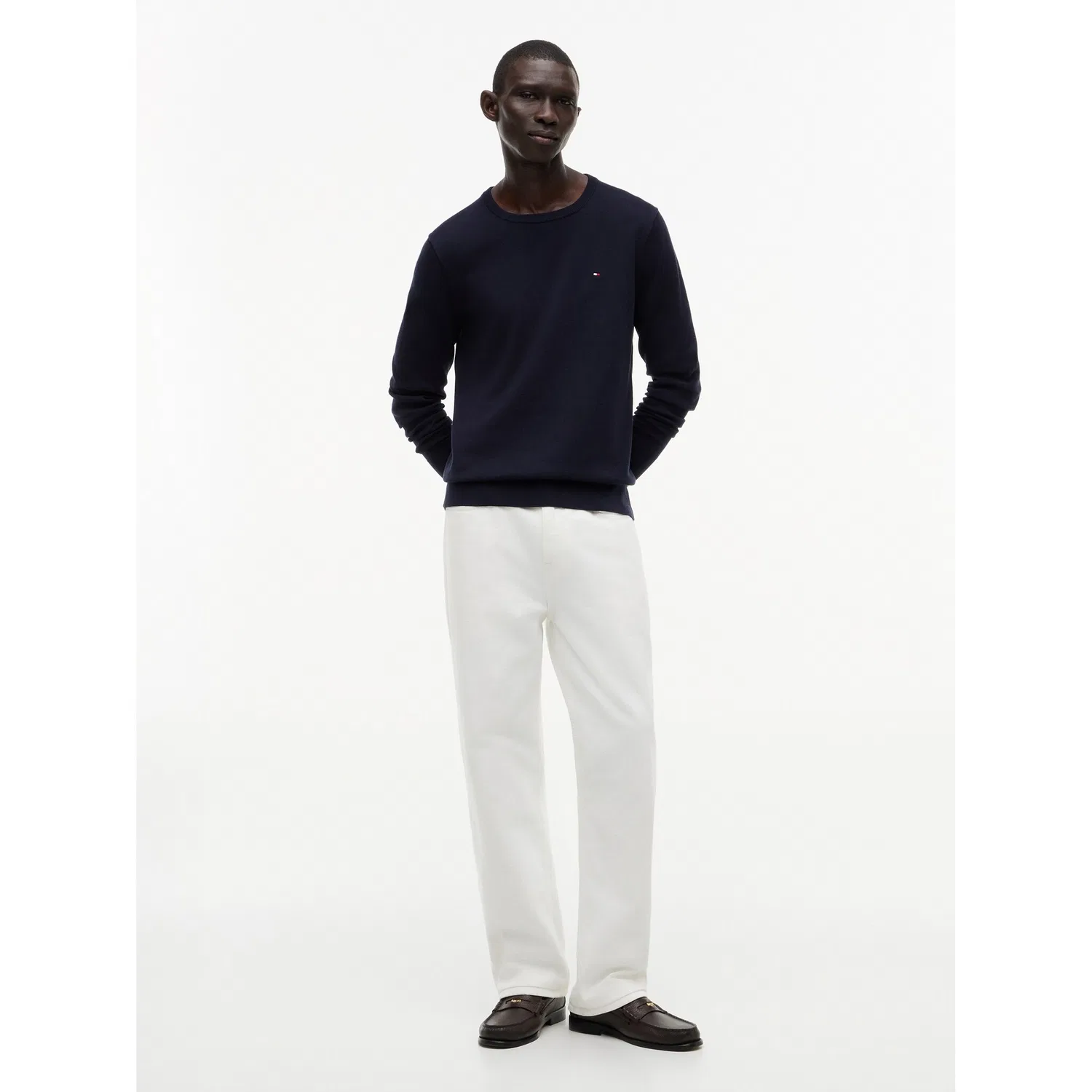 Мужской джемпер с круглым вырезом Essential Cotton Tommy Hilfiger, Desert Sky — фото 4