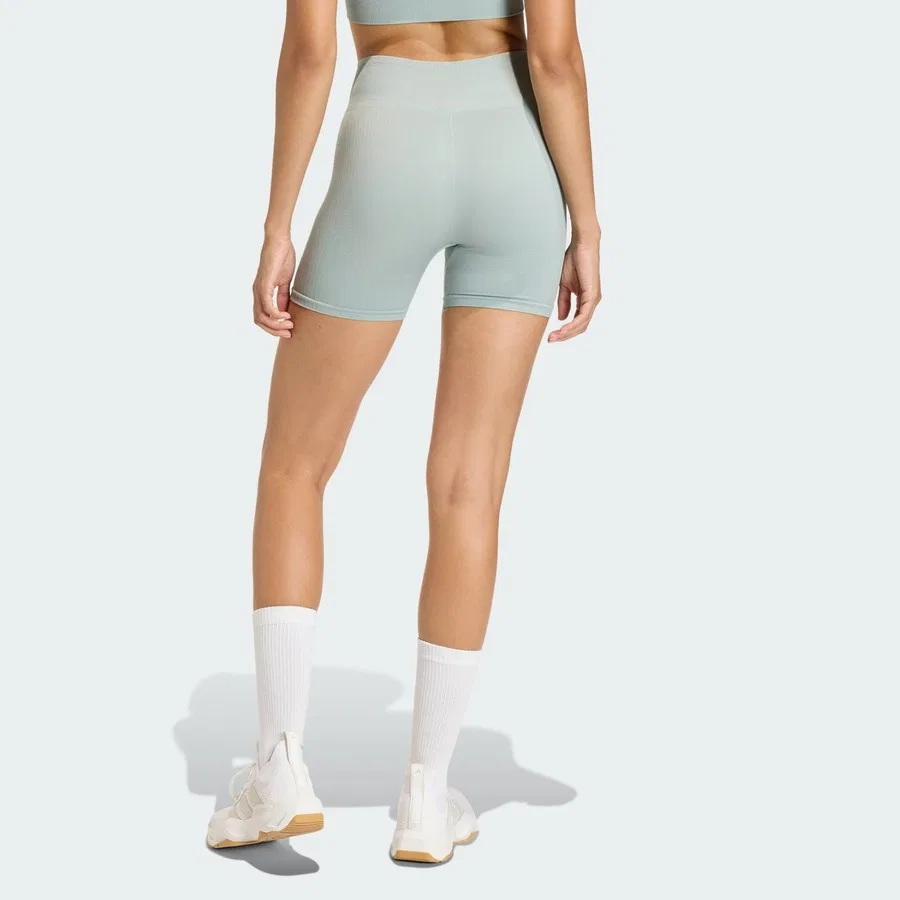 Женские леггинсы с принтом adidas Performance KE5840 Workout Essentials 4 Inch Leggings Knit, Светло-зеленый — фото 2