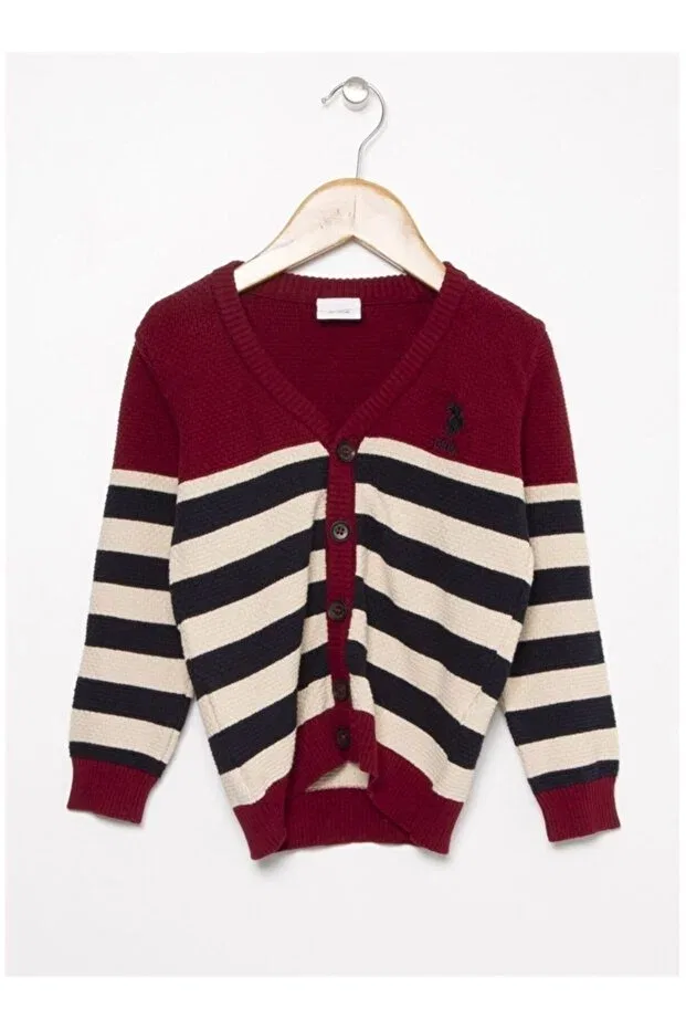 Детский кардиган для мальчиков с длинным рукавом U.S. Polo Assn., Burgundy