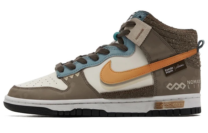 

Кастомизированные кроссовки Nike Dunk High Skateboard Men, коричневый/оранжевый