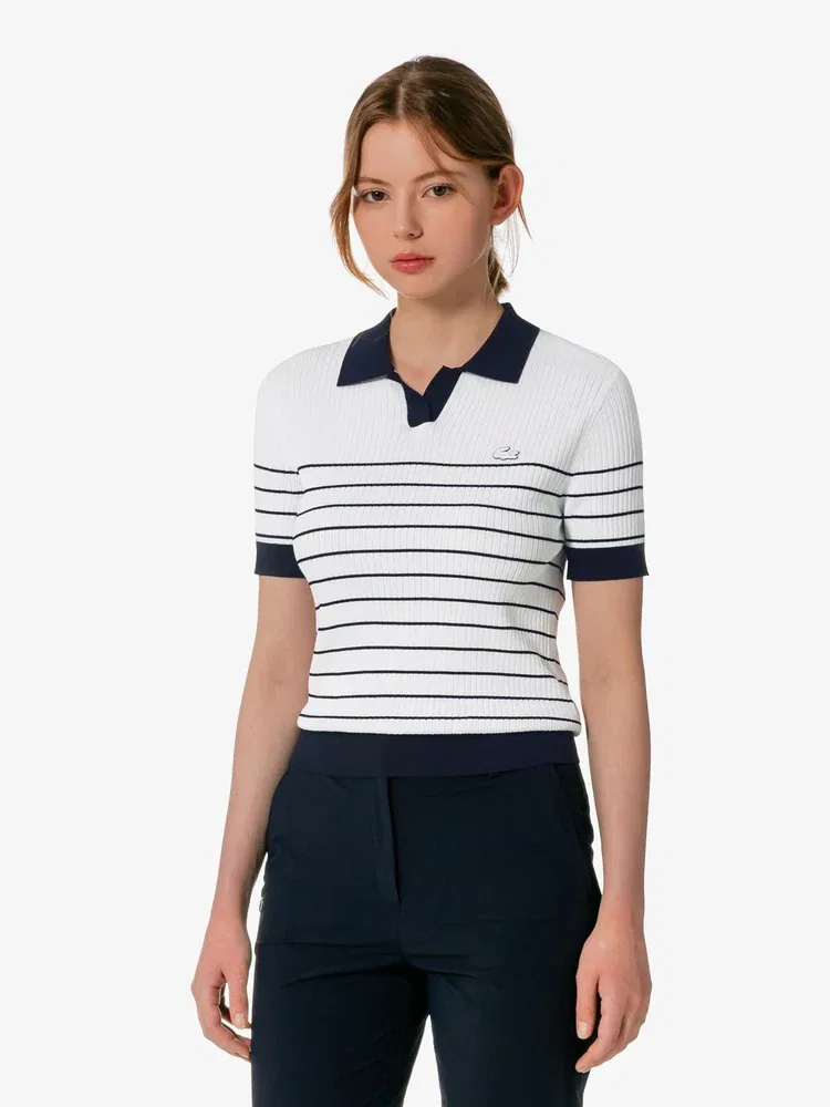 Свитер поло LACOSTE Navy, Классический крой, Темно-синий