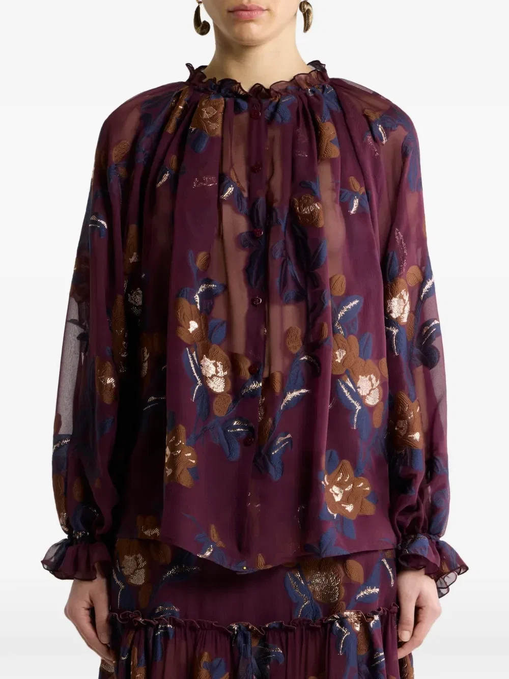 Рубашка свобожного кроя Etro, красный — фото 3