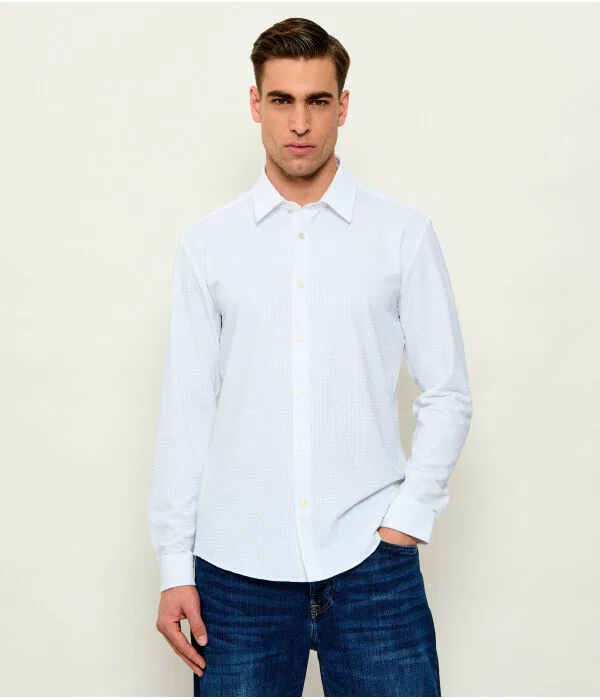 Мужская рубашка Slim Fit с длинным рукавом P-ROAN-K-F-261 BOSS, белый — фото 3