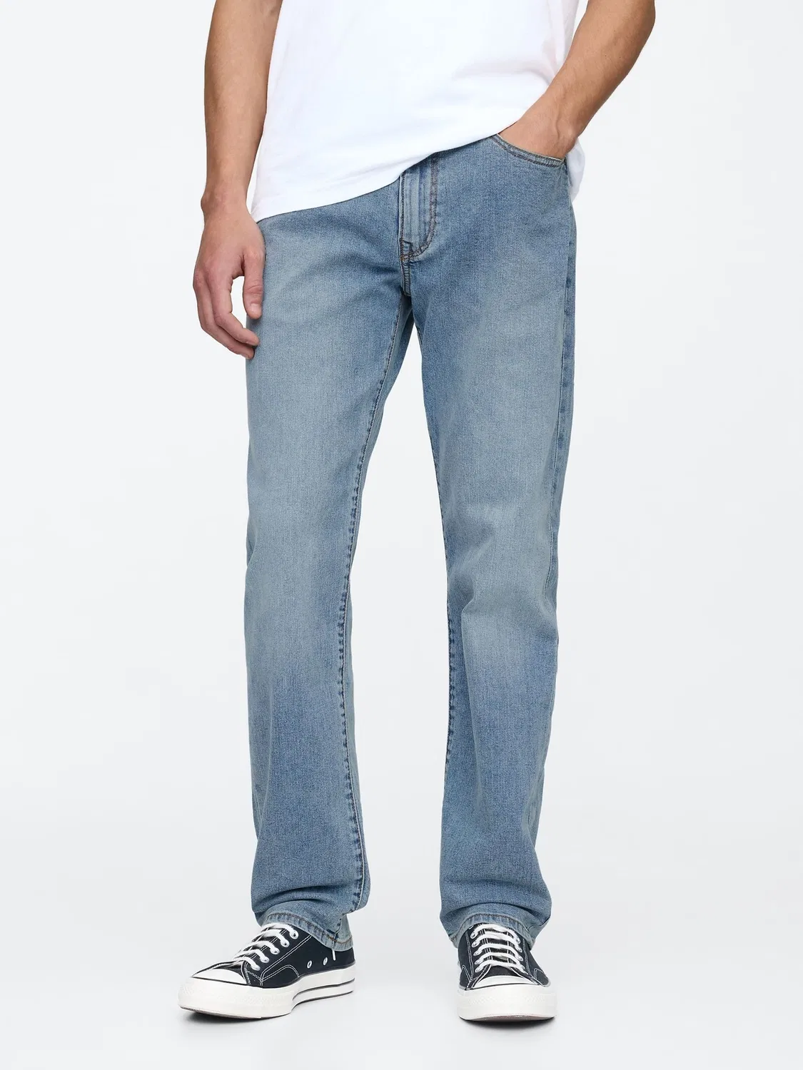Джинсы прямого кроя Gap Straight Twill, Light Indigo — фото 4