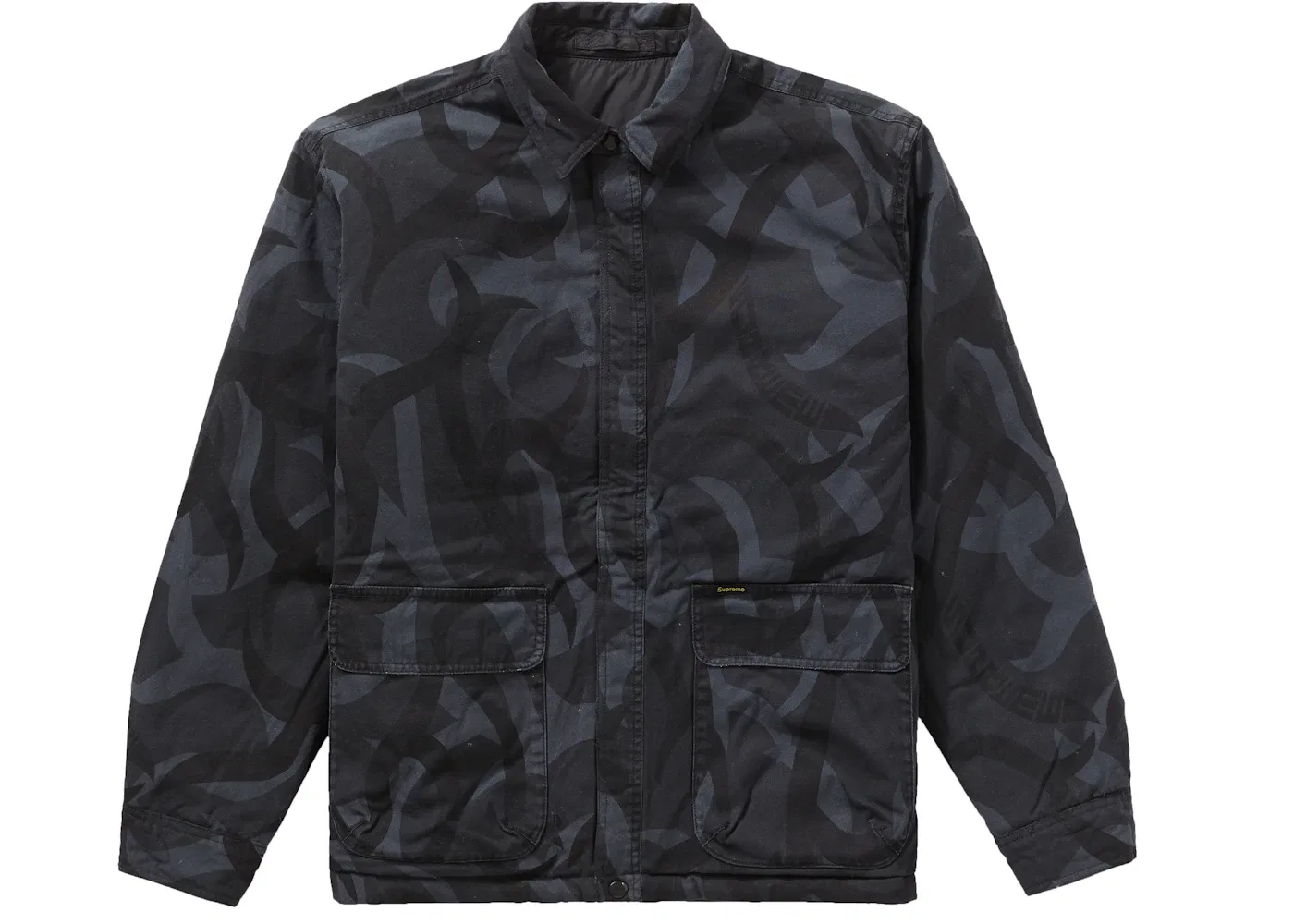 Мужская куртка утепленная с принтом Puffy Work Jacket Supreme, Black Tribal Camo