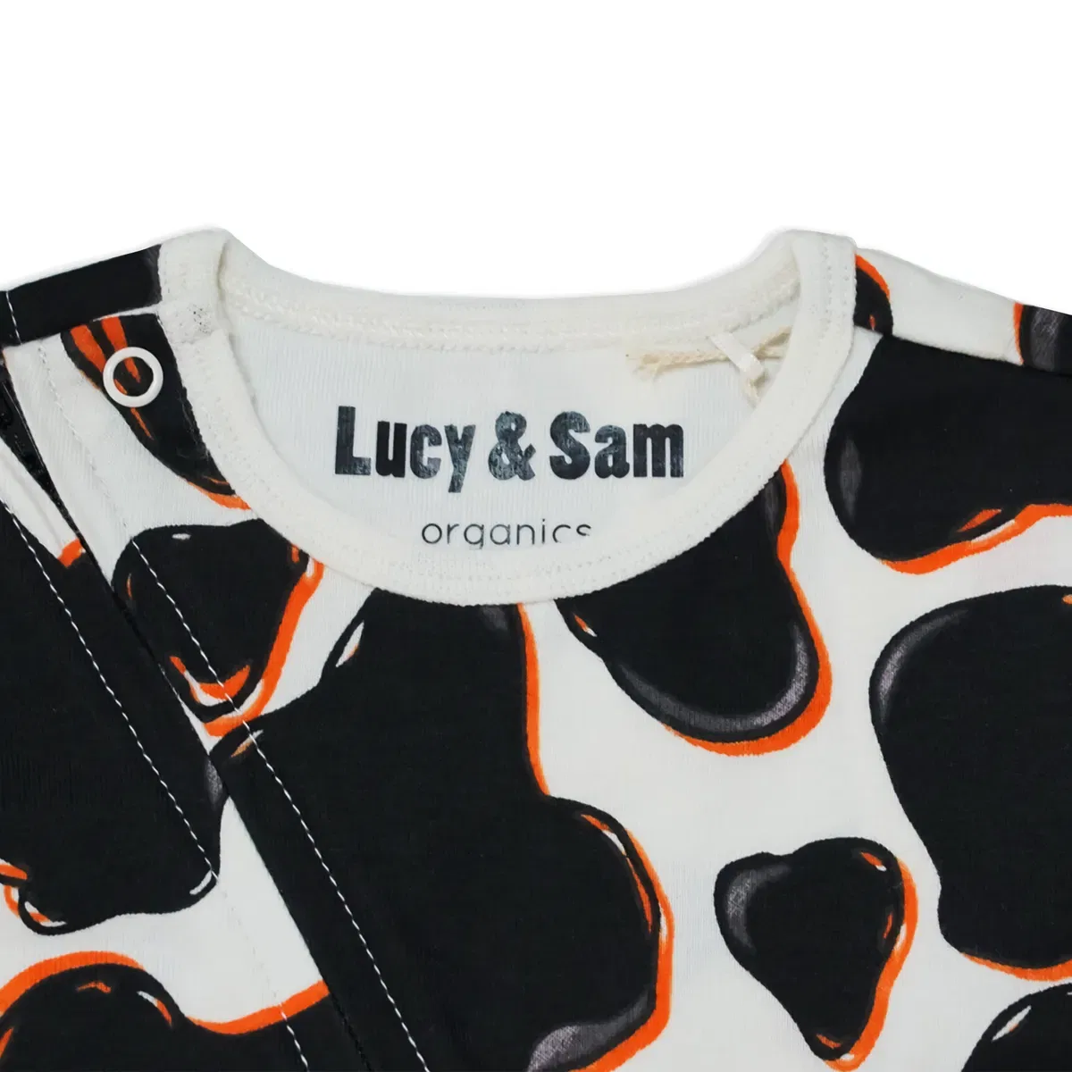 Детский боди-комбинезон на молнии Black Cow Lucy & Sam, Black — фото 3
