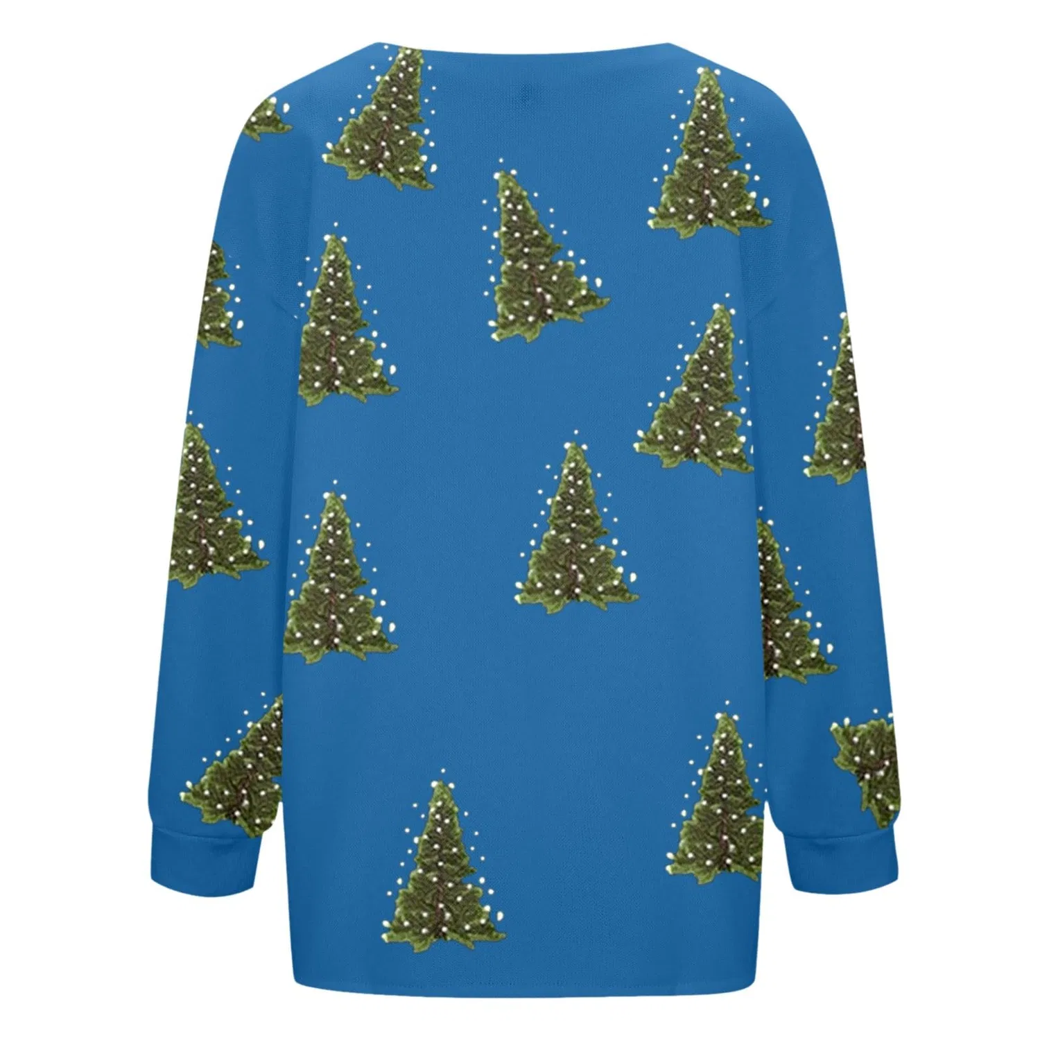 Женский кардиган с принтом Christmas Tree, Blu — фото 4