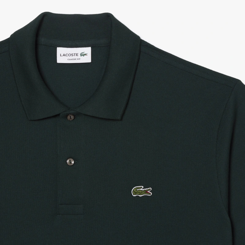 Рубашка-поло Lacoste Logo-Patched Short-Sleeve, темно-зеленый — фото 2