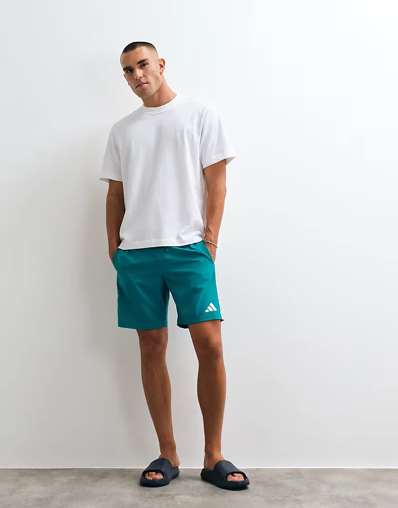 Плавки Adidas Training Essentials с тремя бирюзовыми полосками — фото 4