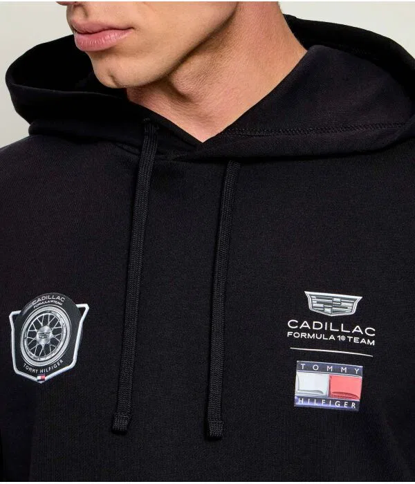 Мужская футерная футболка с принтом Tommy Hilfiger, черный — фото 4