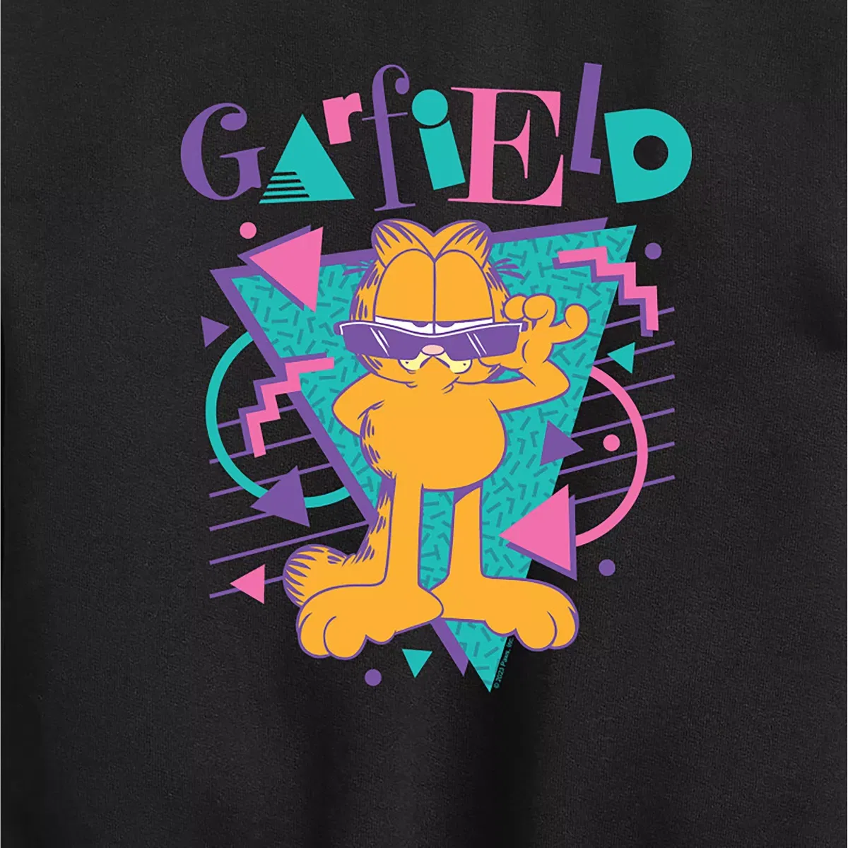 Детский свитшот для мальчиков с принтом Garfield 90S Logo Garfield, Black — фото 2