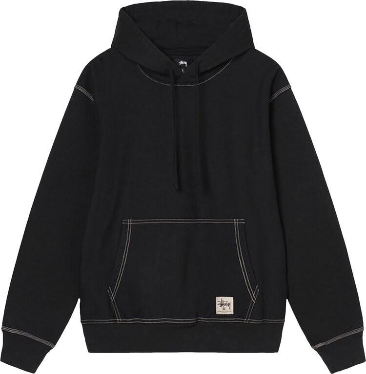 

Толстовка Stussy Contrast Stitch Label Hood 'Black', черный