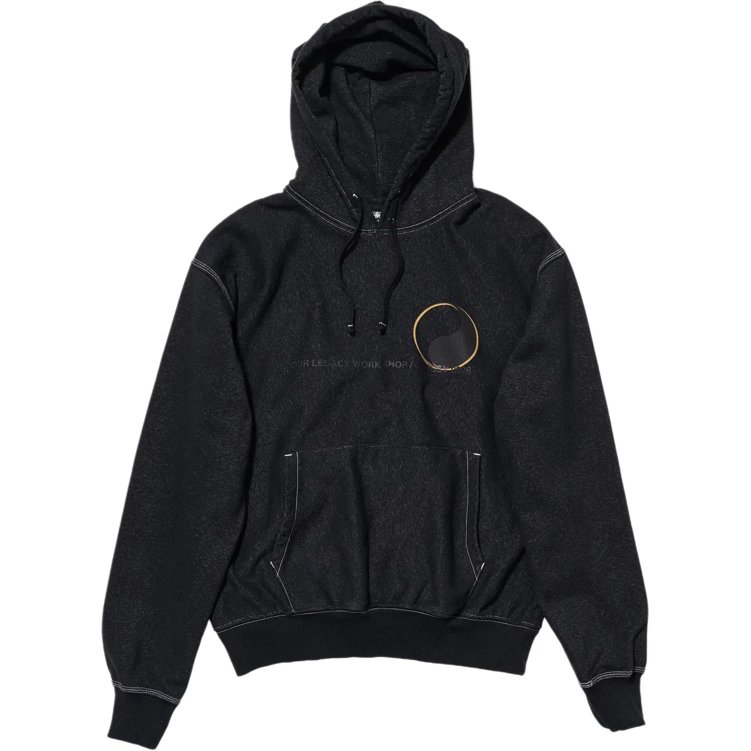 Детский худи с капюшоном Stussy X OUR LEGACY, Black — фото 3