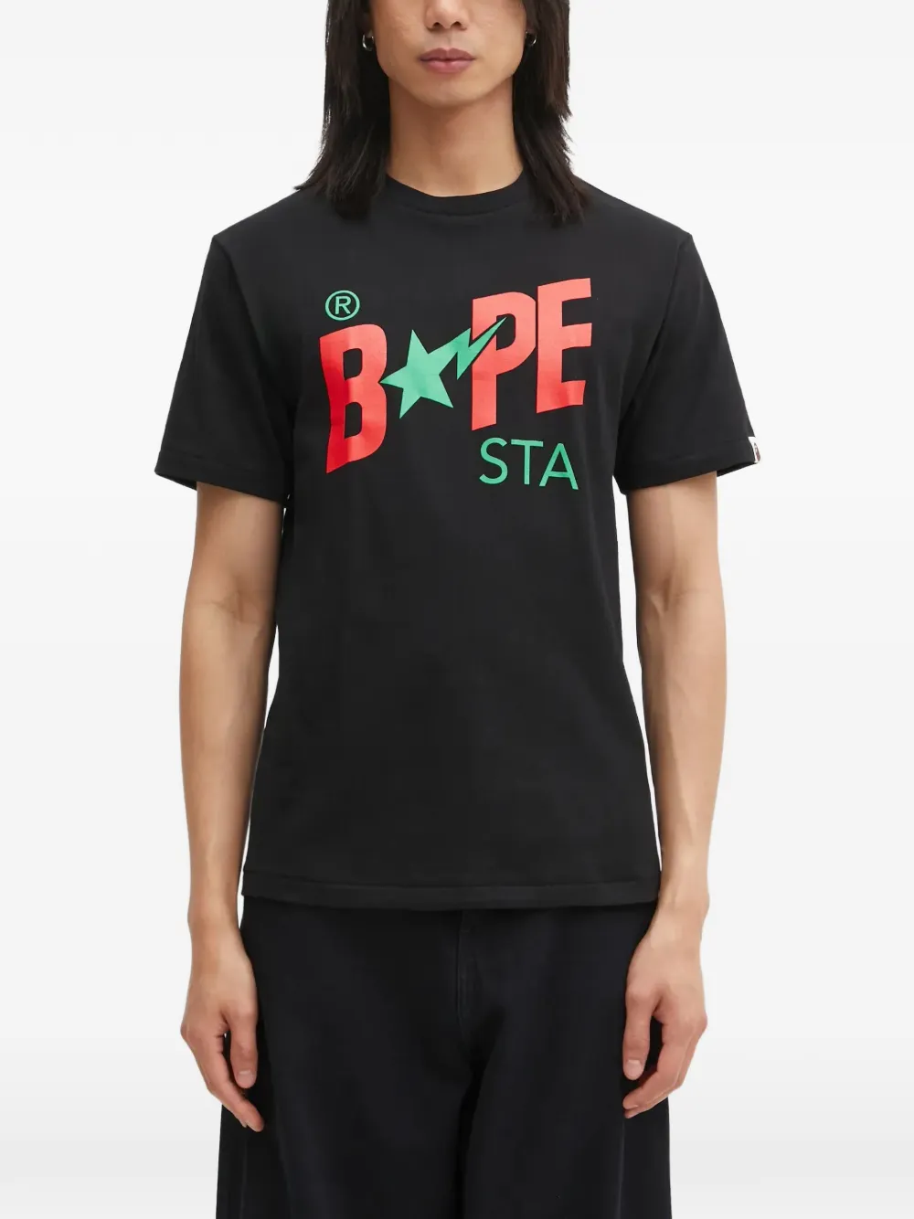 

Футболка с принтом в виде звезд A BATHING APE, черный