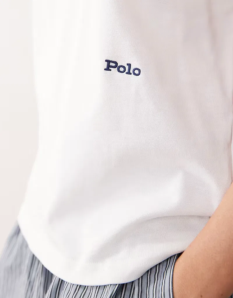 Футболка Polo Ralph Lauren с крупным логотипом на спине, плотная, белая — фото 4
