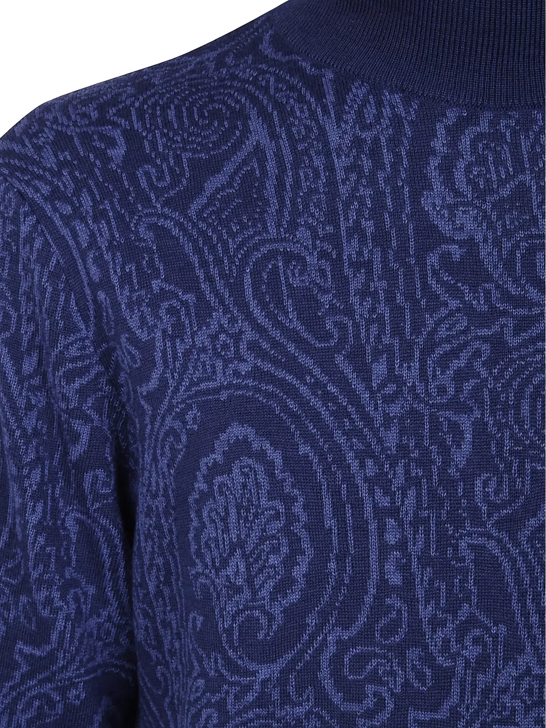 Шерстяная водолазка с пейсли жаккардом ETRO, синий — фото 3